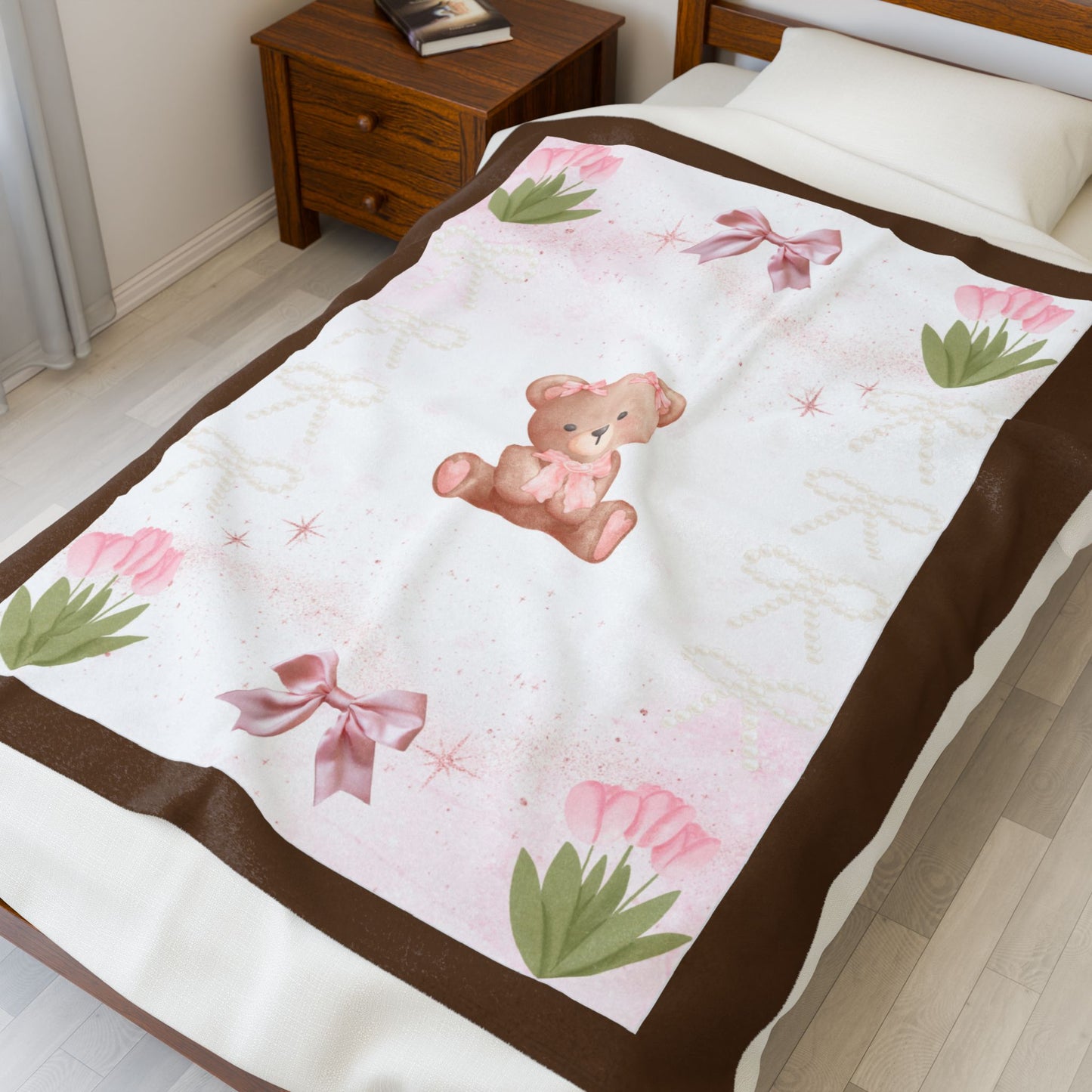 Sweet Teddy Bear- Plush Blanket
