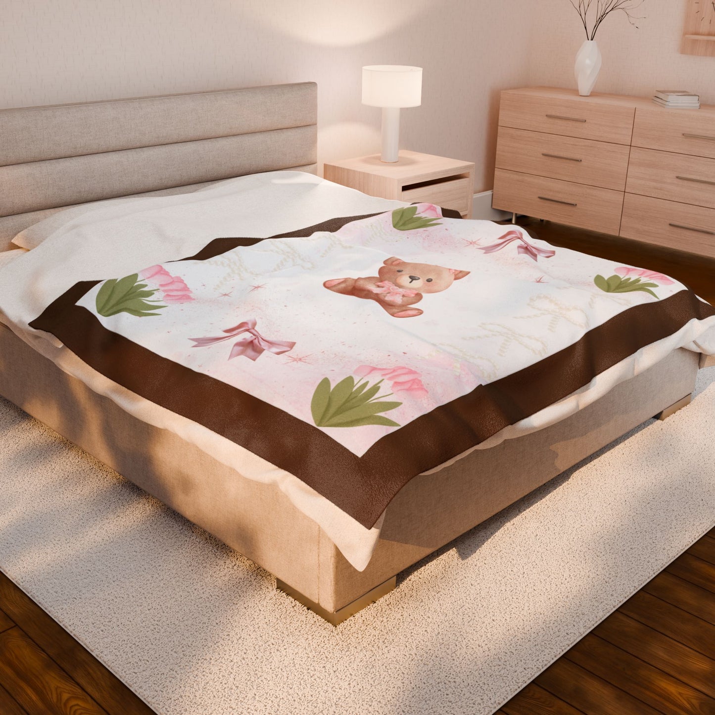 Sweet Teddy Bear- Plush Blanket