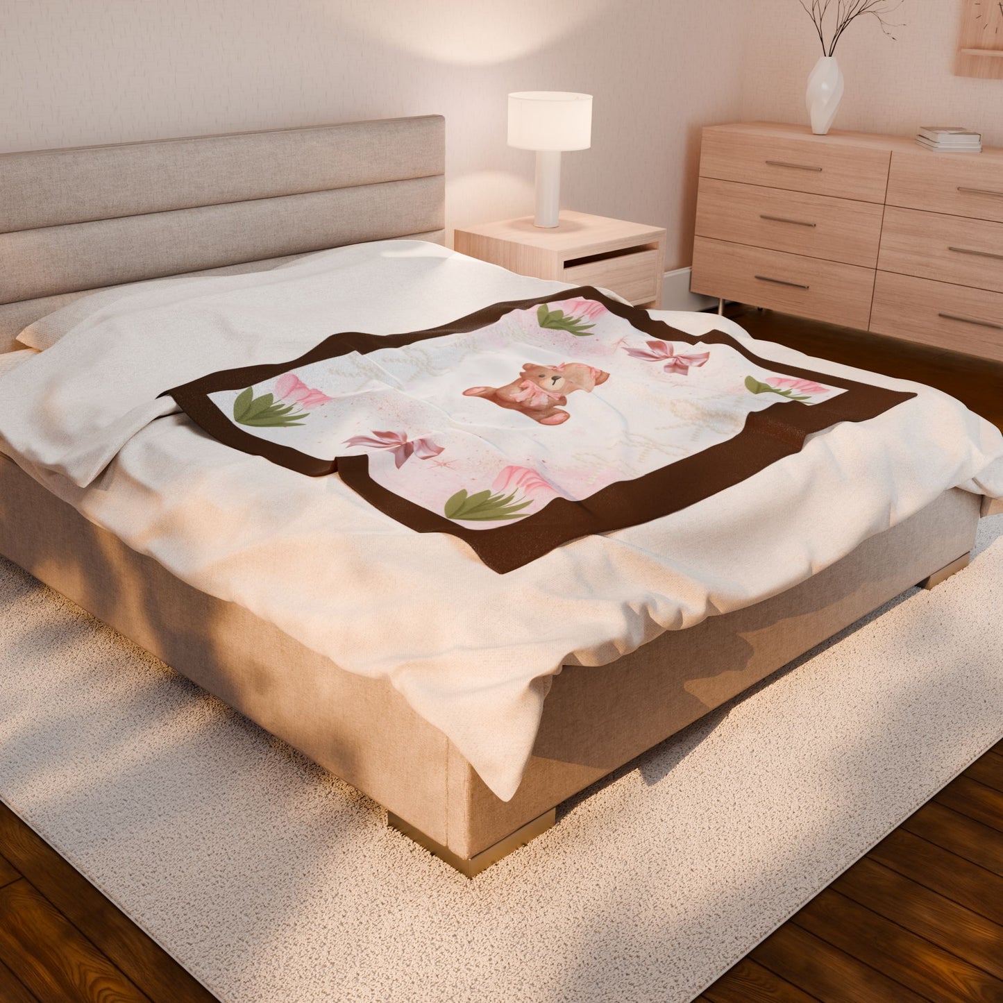 Sweet Teddy Bear- Plush Blanket