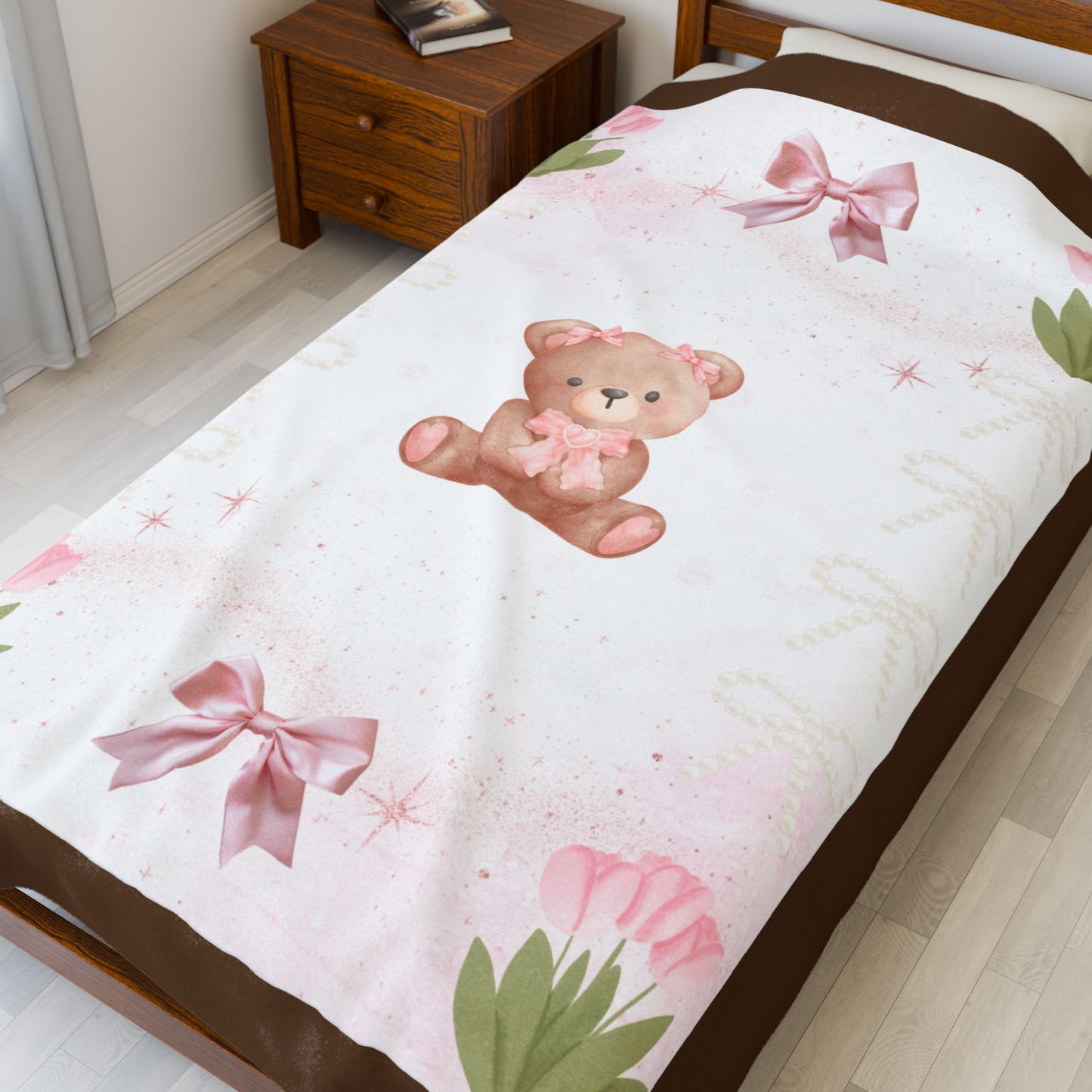 Sweet Teddy Bear- Plush Blanket