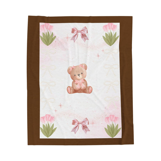 Sweet Teddy Bear- Plush Blanket