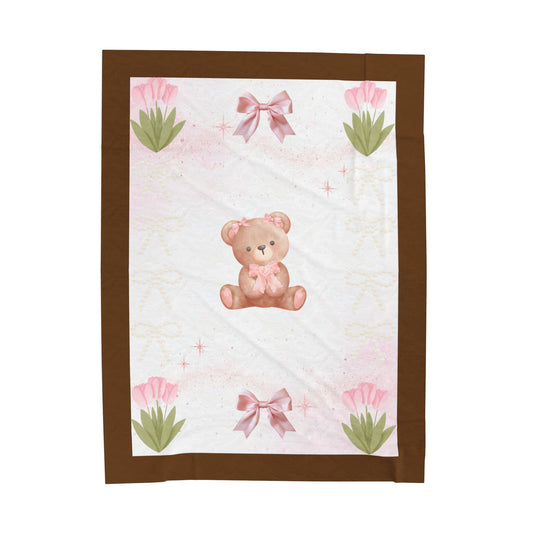 Sweet Teddy Bear- Plush Blanket